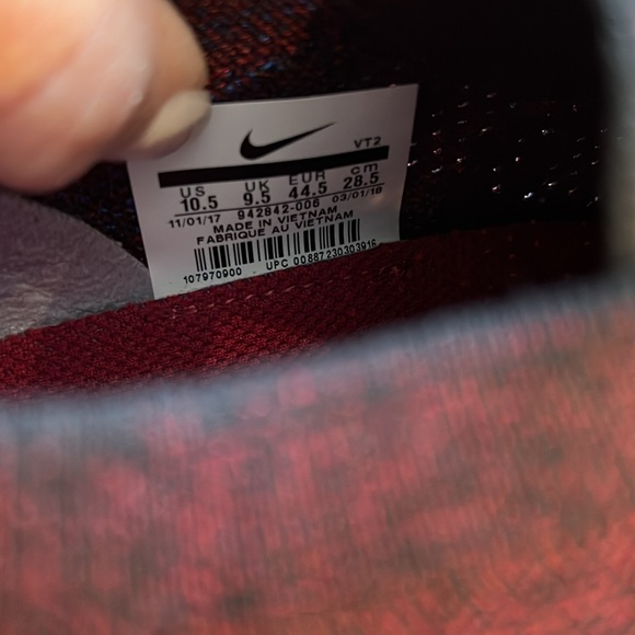 Mens Nike Air Vapormax Flyknit 2 Team Red Blue Size 10.5 - Picture 3 of 6